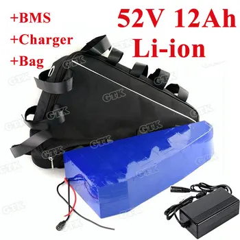 GTK Triangle Lithium 51.8V 12Ah li ion battery pack 52V 48V with 14S BMS for 750W motor electric bicycle scooter + 3A charger
GTK Triangle Lithium 51.8V 12Ah li ion battery pack 52V 48V with 14S BMS for 750W motor electric bicycle scooter + 3A charger