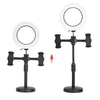Live Broadcast Video 3200-5500K Color Temperature Adjustable Height Double End Mobile Phone Bracket 6 Inch LED Ring Light
Live Broadcast Video 3200-5500K Color Temperature Adjustable Height Double End Mobile Phone Bracket 6 Inch LED Ring Light