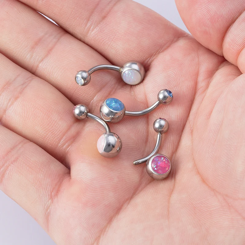 

1pc Round Navel & Bell Button Ring Belly Piercing Stainless Steel Bar Ombligo Party Stud Barbell for Woman Sexy Body Jewelry 14G