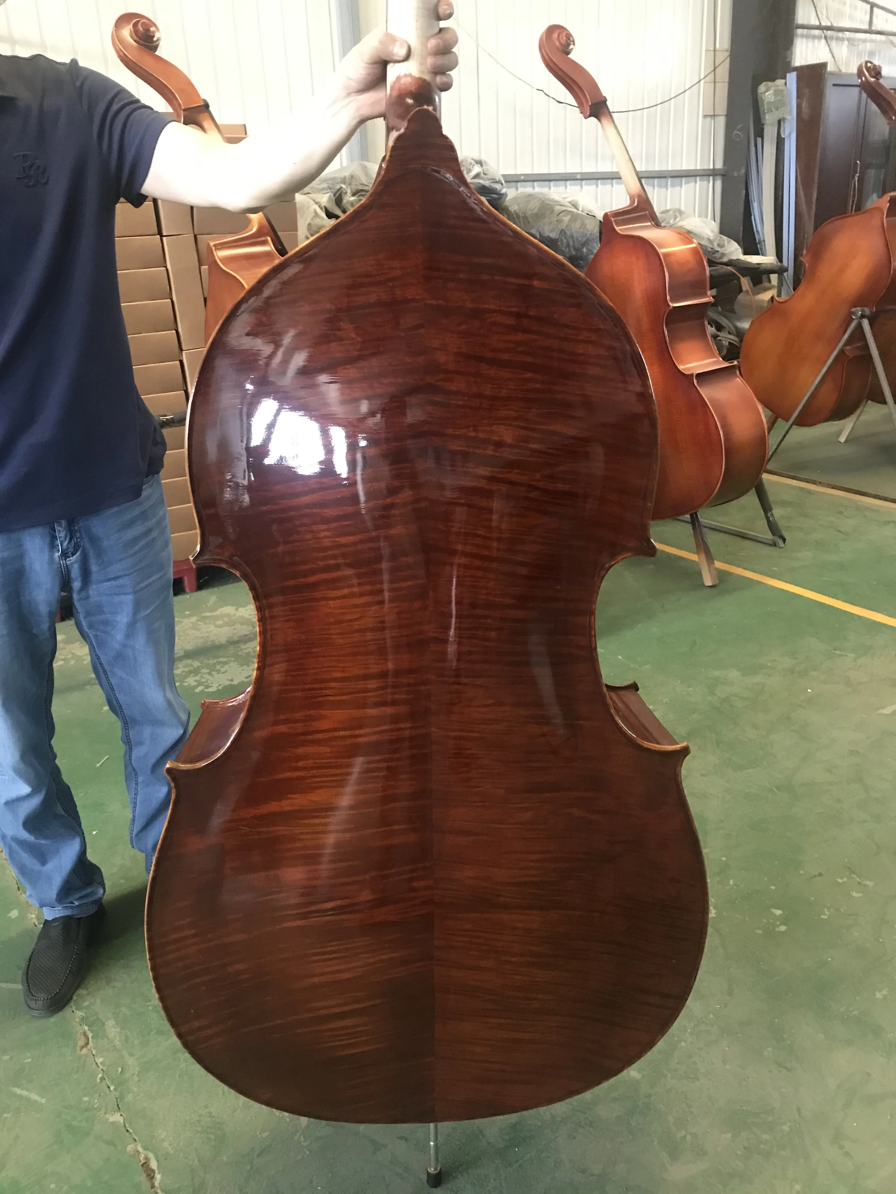 

Unfinished Maple Spruce Solid Wood, Upright Double Bass, Made of High Quality, Contrabass with All Accessories, 3/4
