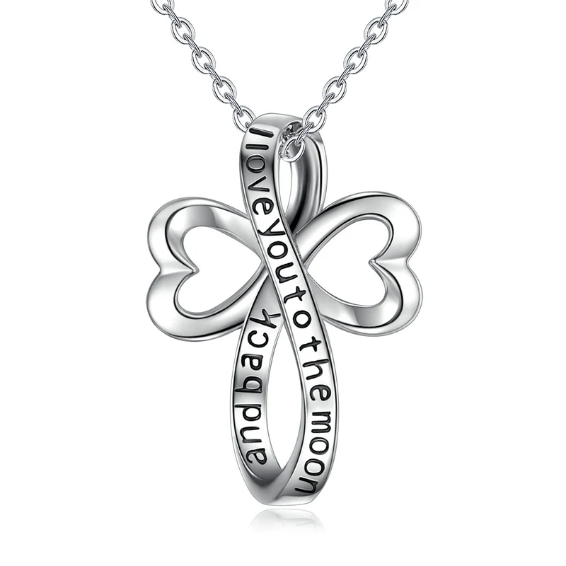 EUDORA Стерлинговое Серебро кулон с узлом цветочный дизайн L Love you ожерелье модное