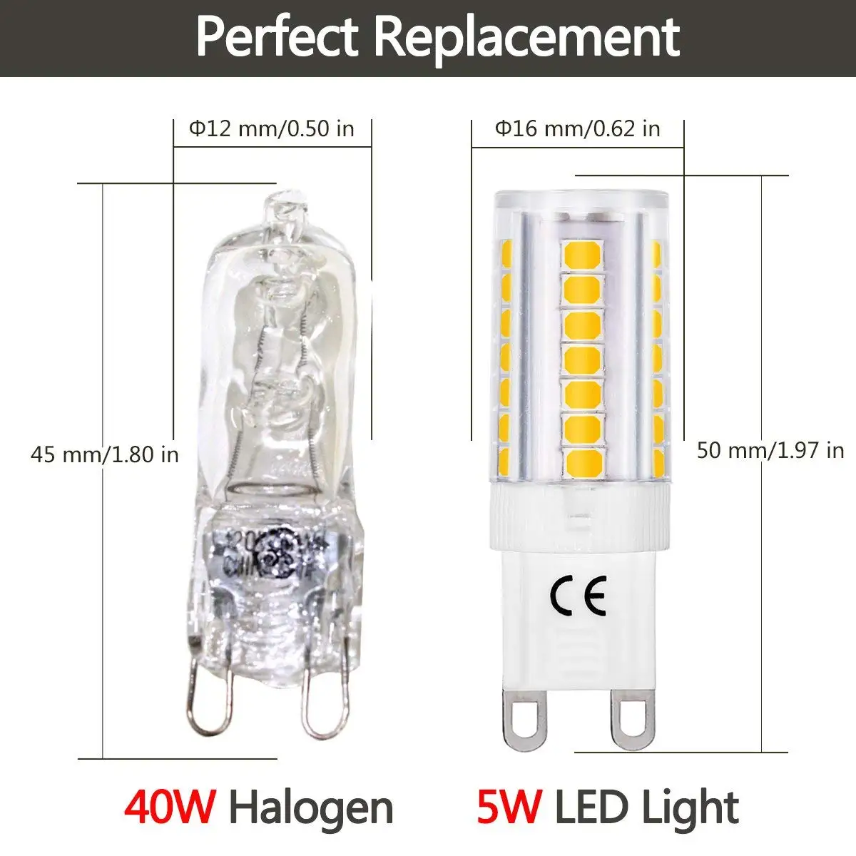 G9 светодиодный светильник лампа 5 Вт 40 эквивалент галогенных ламп