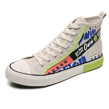 Men's Vulcanize Shoes Classic Designer Canvas Shoes High Top Black White Graffiti Casual Shoes Man Sneakers Zapatos De Hombre
Men's Vulcanize Shoes Classic Designer Canvas Shoes High Top Black White Graffiti Casual Shoes Man Sneakers Zapatos De Hombre