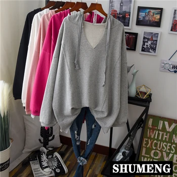 Long-Sleeved Cotton Hooded Pullover Hoody Autumn 2020 New Women's Simple Casual Solid Plus Size Hoodie Loose Coat Sweatshirt 
Long-Sleeved Cotton Hooded Pullover Hoody Autumn 2020 New Women's Simple Casual Solid Plus Size Hoodie Loose Coat Sweatshirt