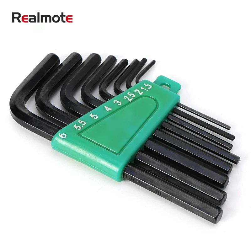 Realmote 8pcs Allen a set of Keys Hexagon Wrench Tools Set Matte End Spanner Screwdriver Kit 1.5mm -6mm
Realmote 8pcs Allen a set of Keys Hexagon Wrench Tools Set Matte End Spanner Screwdriver Kit 1.5mm -6mm