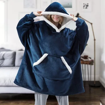 2020 New Hooded Sweatshirt Wearable Blanket Fleece Pullover with Front Pocket Soft Warm Clothing Adult Homewear Solid Clothes
2020 New Hooded Sweatshirt Wearable Blanket Fleece Pullover with Front Pocket Soft Warm Clothing Adult Homewear Solid Clothes
