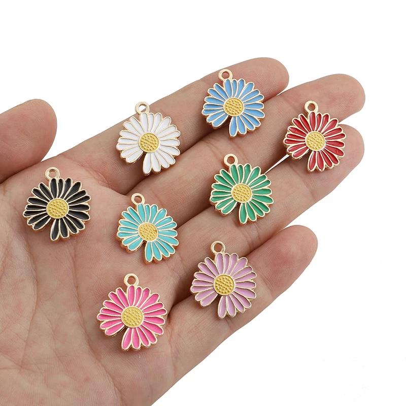 10Pcs/lot Enamel Sun Flower Charms Daisy Flowers Pendant For Diy Earrings Bracelet Necklaces Jewelry Making Craft Accessories
10Pcs/lot Enamel Sun Flower Charms Daisy Flowers Pendant For Diy Earrings Bracelet Necklaces Jewelry Making Craft Accessories
