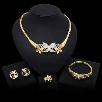 Yulaili Fashion Jewelry Sets Dubai Gold Butterfly Necklace Earrings Bangle Ring For Women Wedding Party Fine Jewellery
Yulaili Fashion Jewelry Sets Dubai Gold Butterfly Necklace Earrings Bangle Ring For Women Wedding Party Fine Jewellery