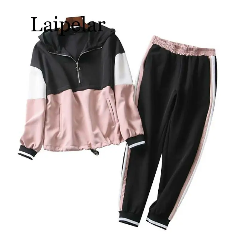 Laipelar Patchwork Two Piece Set Outfit Women 2019 Spring-Autumn Hooded Bomber Jacket Set Ladies Joggers Set Girls Loose Hoodies
Laipelar Patchwork Two Piece Set Outfit Women 2019 Spring-Autumn Hooded Bomber Jacket Set Ladies Joggers Set Girls Loose Hoodies