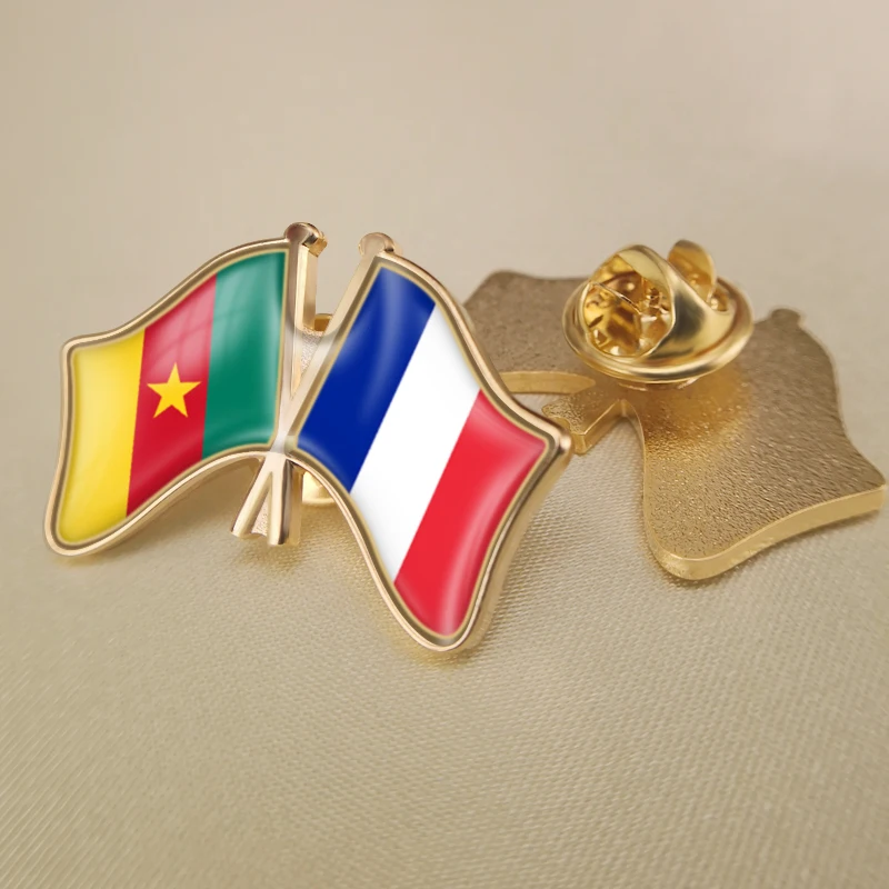 Cameroon and France Crossed Double Friendship Flags Lapel Pins Brooch Badges
Cameroon and France Crossed Double Friendship Flags Lapel Pins Brooch Badges