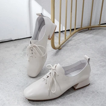 INS Women pumps natural leather shoes plus size cowhide thick heel women shoes Classic British solid color wild white heels
INS Women pumps natural leather shoes plus size cowhide thick heel women shoes Classic British solid color wild white heels
