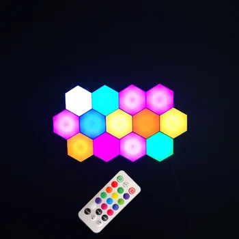 Touch Sensitive Quantum Light LED Modular Hexagonal honeycomb Wall Lamp Remote Control Color-Changing Quantum Lamp DIY Assembled
Touch Sensitive Quantum Light LED Modular Hexagonal honeycomb Wall Lamp Remote Control Color-Changing Quantum Lamp DIY Assembled
