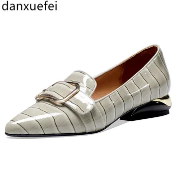 Women's genuine leather metal buckle slip-on flats leisure soft comfortable pointed toe casual female daily driver shoes women
Women's genuine leather metal buckle slip-on flats leisure soft comfortable pointed toe casual female daily driver shoes women