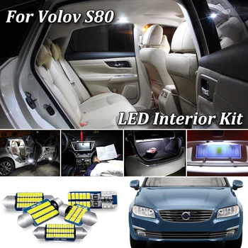 100% White Error Free Canbus For Volvo S80 184 124 Sedan LED Interior Light + License Plate Lamp Kit (1999-2017)