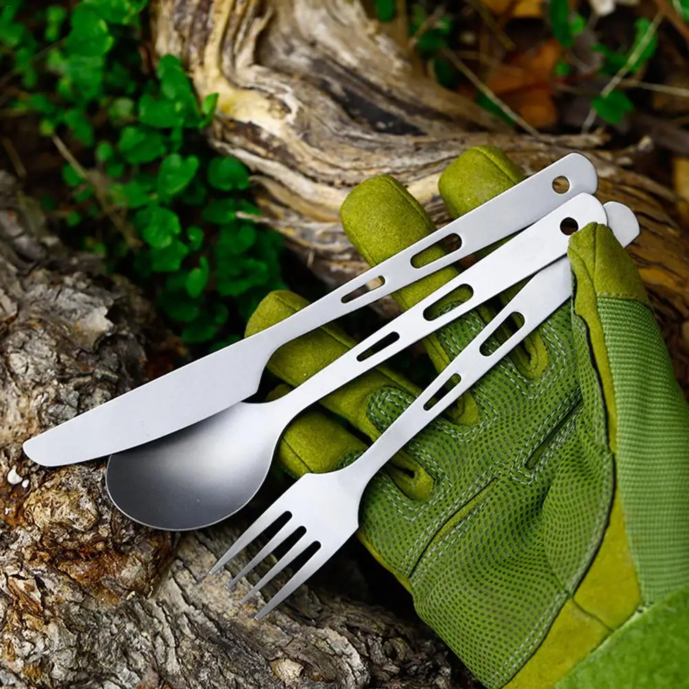 Titanium 3pcs Lightweight Spoon Fork Knife Set Pure Titanium Outdoor Portable Tableware for Camping Picnic Travelling Flatware
Titanium 3pcs Lightweight Spoon Fork Knife Set Pure Titanium Outdoor Portable Tableware for Camping Picnic Travelling Flatware