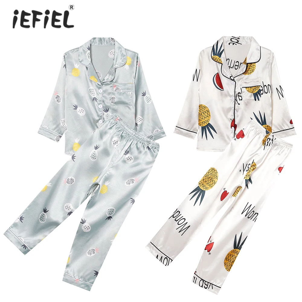 2021 Spring Pajamas for Kids Autumn Silk Children Pajamas Set Casual Satin Boys Long Sleeve Homewear Full Girls Sleepwear Set
2021 Spring Pajamas for Kids Autumn Silk Children Pajamas Set Casual Satin Boys Long Sleeve Homewear Full Girls Sleepwear Set