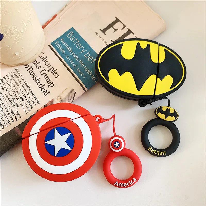 Bluetooth Earphone Case for Airpods Accessories Protective Cover Bag Anti-lost Ring Strap Cute Cartoon Silicone Batman Design
Bluetooth Earphone Case for Airpods Accessories Protective Cover Bag Anti-lost Ring Strap Cute Cartoon Silicone Batman Design