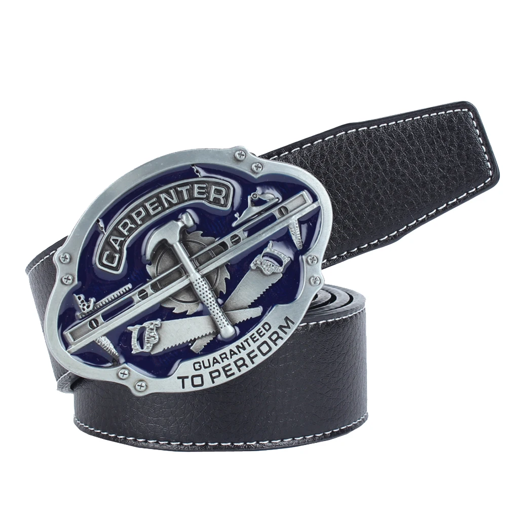 Mens PU Leather Belt Fashion Zinc Alloy Carpenter Tools Buckle Waist Waistband Belt 120cm Adjustable Mens PU Leather Belt Fashion Zinc Alloy Carpenter Tools Buckle Waist Waistband Belt 120cm Adjustable