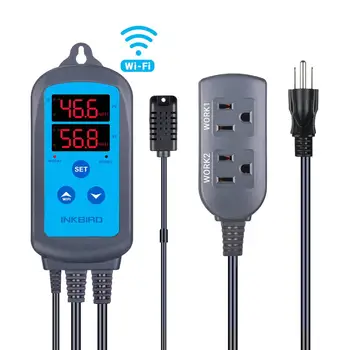 Inkbird US Plug IHC-200 WiFi with Free App Programmable Humidity Controller Dual Outlet Humidistat for Home Brewing Fermentation
Inkbird US Plug IHC-200 WiFi with Free App Programmable Humidity Controller Dual Outlet Humidistat for Home Brewing Fermentation