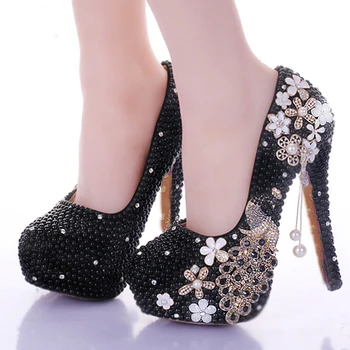 2020 Sparkling Gorgeous Formal Dress Shoes Black Pearl Bridal Shoes Crystal Peacock Tassel Popular High-heeled Platform Shoes
2020 Sparkling Gorgeous Formal Dress Shoes Black Pearl Bridal Shoes Crystal Peacock Tassel Popular High-heeled Platform Shoes