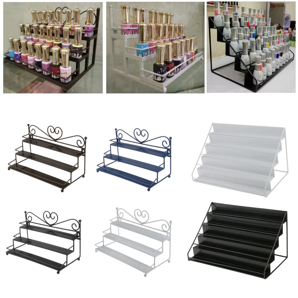 Metal Wall Mounted 3 Tier Display Rack Holder for Essential Oils Nail Polish Organizer for Salon Home Metal Wall Mounted 3 Tier Display Rack Holder for Essential Oils Nail Polish Organizer for Salon Home