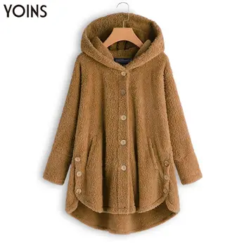 

YOINS 2020 Autumn Winter Jackets & Coats Women Hooded Long Sleeves Round Neck Regular Casual Warm Outwear Casaco Feminino Solid