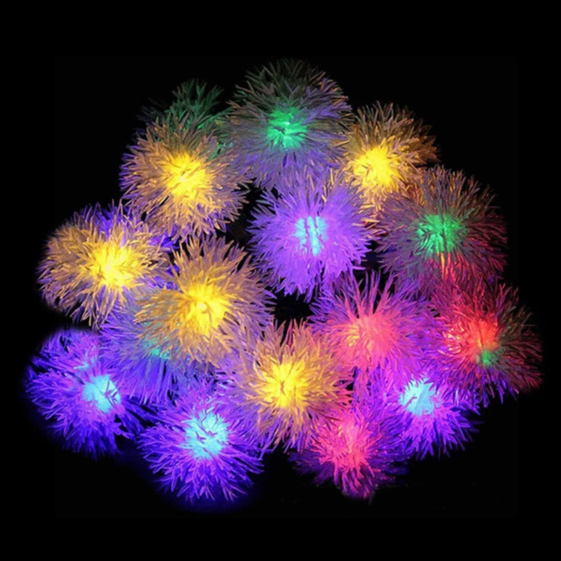 30 LEDs Holiday Hairball Snowball LED String Lights Solar Powered Fairy String Lights For Garden Outdoor Lighting Home Decor 
30 LEDs Holiday Hairball Snowball LED String Lights Solar Powered Fairy String Lights For Garden Outdoor Lighting Home Decor