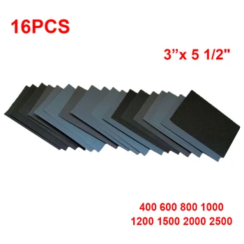 16pcs Grit Sandpaper High Quanlity Silicon Carbide Dry And Wet Dual-use For Polishing 8 Specifications
16pcs Grit Sandpaper High Quanlity Silicon Carbide Dry And Wet Dual-use For Polishing 8 Specifications