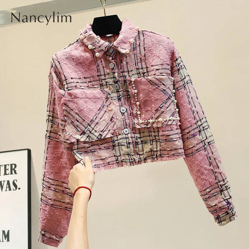 2019 Autumn New Bead Short Tweed Jacket Woman Small Fragrant Wind Short Coat Female Slim Long Sleeve High Waist Coat Girls Lady
2019 Autumn New Bead Short Tweed Jacket Woman Small Fragrant Wind Short Coat Female Slim Long Sleeve High Waist Coat Girls Lady