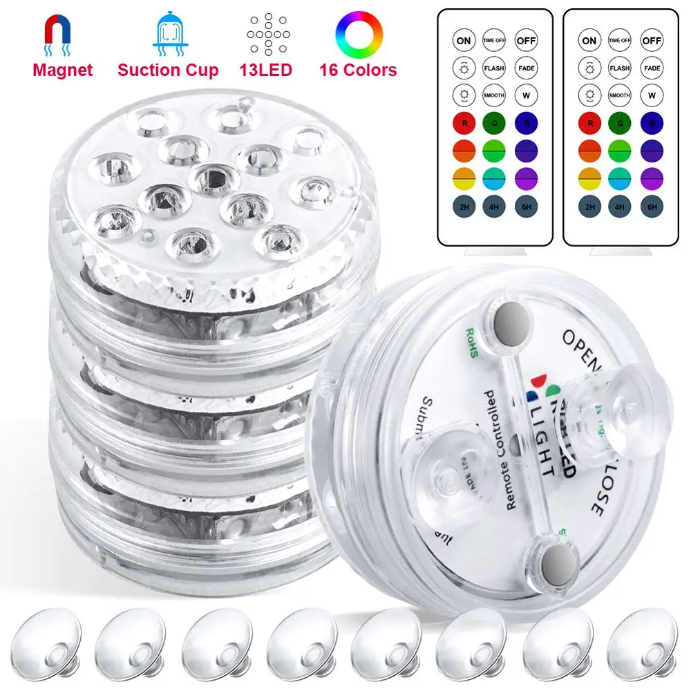 13 светодиодный RGB погружной светильник Дистанционное управление Светодиодный