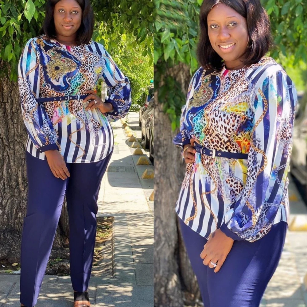 Two Piece Set Africa Clothes African New Dashiki Fashion Leopard Striped Suit Top Trousers Super Elastic Party For Women Outfits
Two Piece Set Africa Clothes African New Dashiki Fashion Leopard Striped Suit Top Trousers Super Elastic Party For Women Outfits