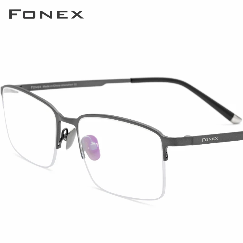 FONEX Pure Titanium Prescription Glasses 2019 New Semi Rimless Half Rim Square Eyeglasses Frame Men Myopia Optical Eyewear 8503
FONEX Pure Titanium Prescription Glasses 2019 New Semi Rimless Half Rim Square Eyeglasses Frame Men Myopia Optical Eyewear 8503