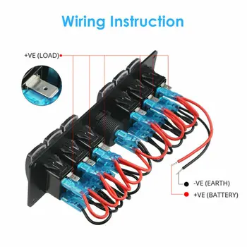 12 Volt 6 Gang Rocker Switch Panel Circuit Breaker + LED Voltmeter RV Car Marine Boat Switch Panel
12 Volt 6 Gang Rocker Switch Panel Circuit Breaker + LED Voltmeter RV Car Marine Boat Switch Panel