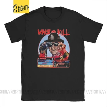 Unique VHS And Kill T-Shirts Men Pure Cotton T Shirt Horror Movie Nightmare Halloween Scary Short Sleeve Tees Birthday Gift
Unique VHS And Kill T-Shirts Men Pure Cotton T Shirt Horror Movie Nightmare Halloween Scary Short Sleeve Tees Birthday Gift