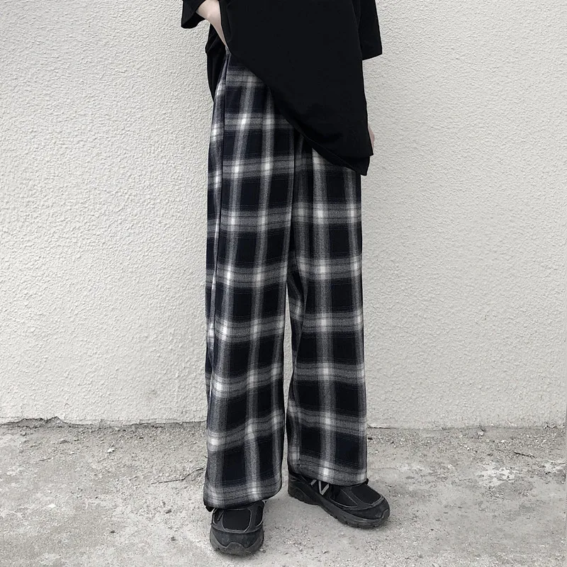 Korean of retro high street black white plaid loose straight wide leg pants casual all-match pants
Korean of retro high street black white plaid loose straight wide leg pants casual all-match pants