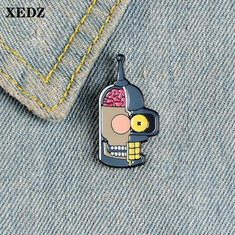 XEDZ robot mask teeth eyes personality enamel pin broken horror machine mask brain fun backpack badge lapel brooch jewelry gift
XEDZ robot mask teeth eyes personality enamel pin broken horror machine mask brain fun backpack badge lapel brooch jewelry gift