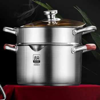 Thickened 304 Stainless Steel Soup Pot Composite Bottom With Glass Cover For Household Use Large Capacity Kitchenware With Scale
Thickened 304 Stainless Steel Soup Pot Composite Bottom With Glass Cover For Household Use Large Capacity Kitchenware With Scale