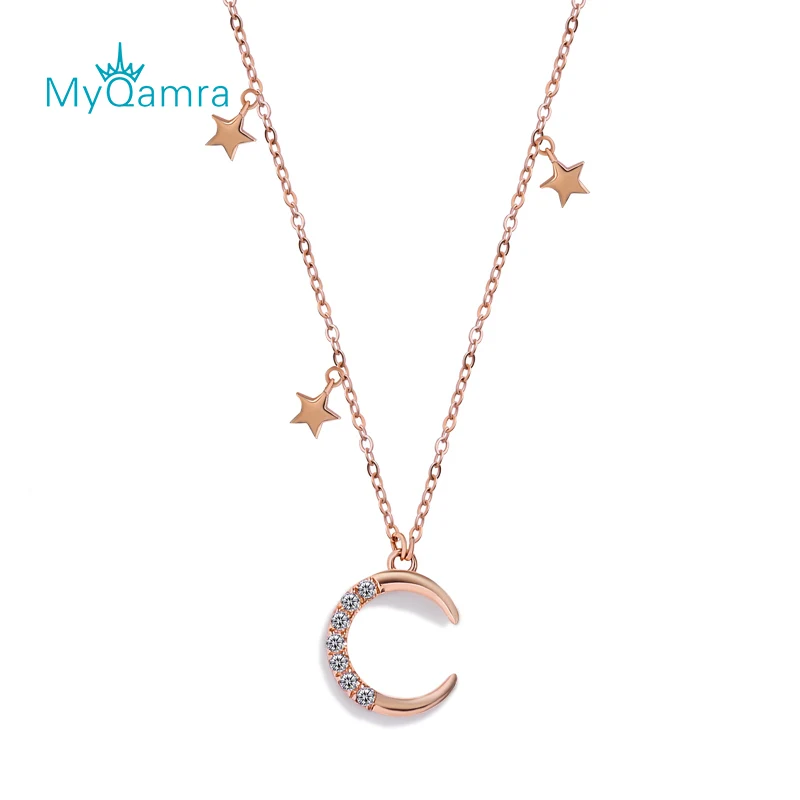 MYQAMRA 18k Pure Gold Star moon Necklace Pendant Female Clavicle Chain AU750 Valentine's Day Gifts Gift Jewelry
MYQAMRA 18k Pure Gold Star moon Necklace Pendant Female Clavicle Chain AU750 Valentine's Day Gifts Gift Jewelry