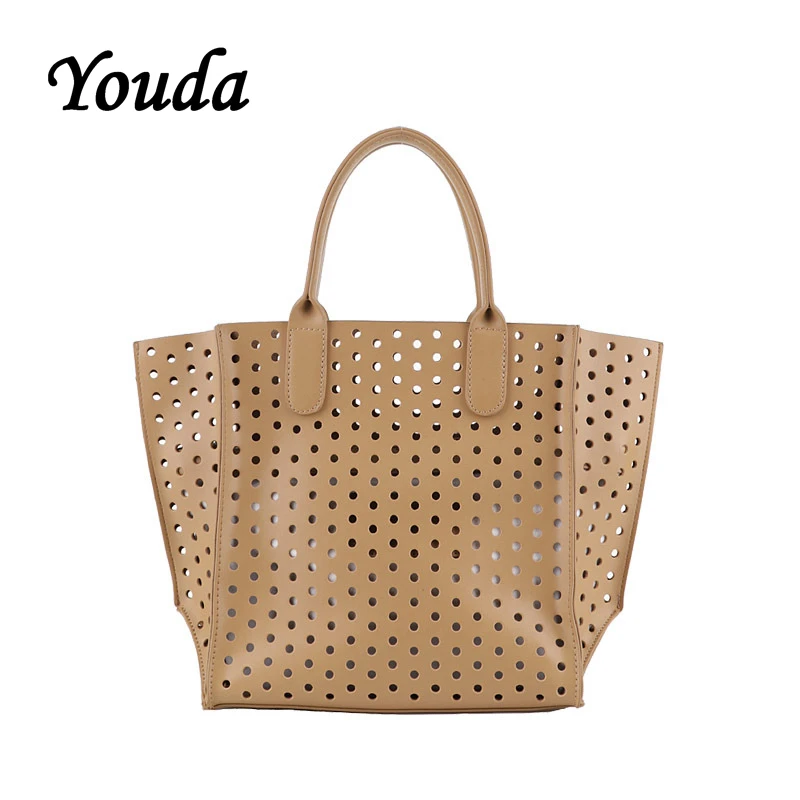 Youda Original Hollow Design Ladies Beach Bag Large-capacity Shopping Handbag Solid Color PU Material Composite Bag Classic Tote
Youda Original Hollow Design Ladies Beach Bag Large-capacity Shopping Handbag Solid Color PU Material Composite Bag Classic Tote