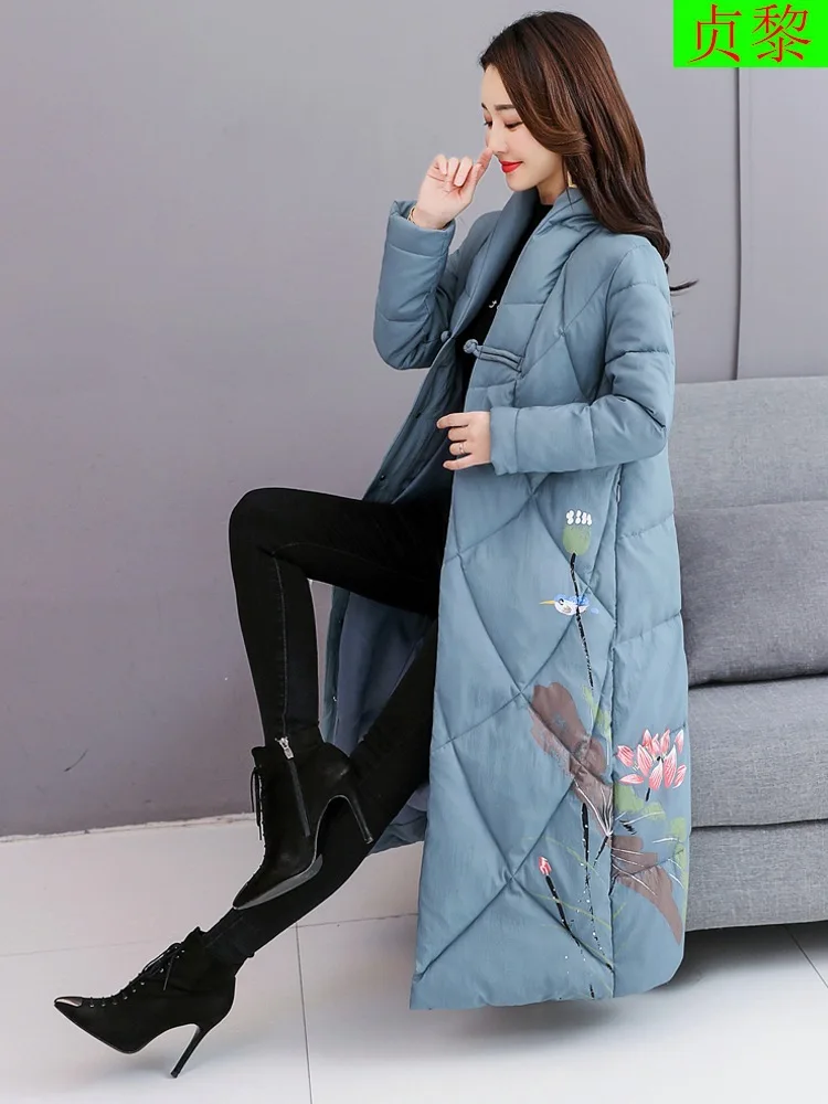 Chinese-style Winter Women's 2018 New Style Rhombus Cotton Coat Women's Exta-long to Ankle Retro Cotton-padded Clothes Ethnic-St
Chinese-style Winter Women's 2018 New Style Rhombus Cotton Coat Women's Exta-long to Ankle Retro Cotton-padded Clothes Ethnic-St