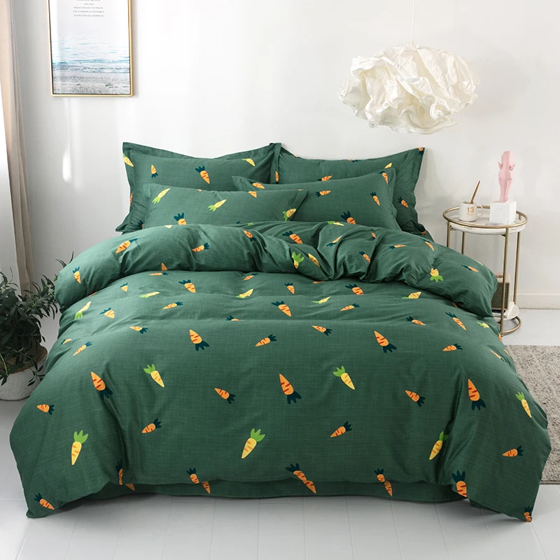 bedding set pure cotton carrot pattern green colors Plant Flowers Fruit Patterns Bed sheet quilt cover pillowcase 4pcs
bedding set pure cotton carrot pattern green colors Plant Flowers Fruit Patterns Bed sheet quilt cover pillowcase 4pcs