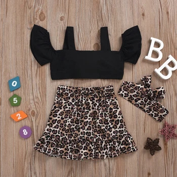 Hot Sell Toddler Infant Baby One Shoulder Tops+Leopard Print Single-Breasted Skirt Leopard Print Hairband Three-piece
Hot Sell Toddler Infant Baby One Shoulder Tops+Leopard Print Single-Breasted Skirt Leopard Print Hairband Three-piece