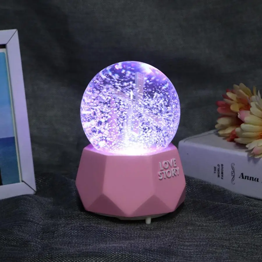 crystal ball snow music box children toy birthday gift home