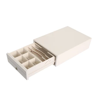 New Cash Drawer with 4 Bill 6 Coin holders JR11 interface and 3 Position Lock Cash Box HS-208
New Cash Drawer with 4 Bill 6 Coin holders JR11 interface and 3 Position Lock Cash Box HS-208