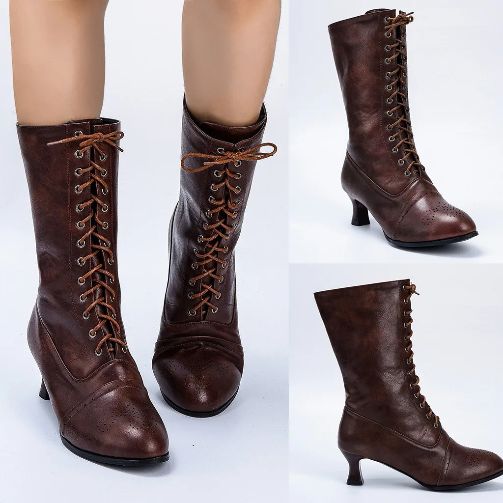 Women Pointed Toe Lace Spike heels Punk Classic Med Heels Ankle Boots Shoes zapatos de mujer shoes woman boots women botas #20
Women Pointed Toe Lace Spike heels Punk Classic Med Heels Ankle Boots Shoes zapatos de mujer shoes woman boots women botas #20