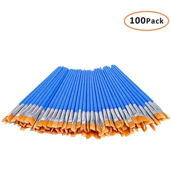 100 Pcs Flat Paint Brushes Small Brush Bulk for Detail Painting Nylon Hair Brush
100 Pcs Flat Paint Brushes Small Brush Bulk for Detail Painting Nylon Hair Brush