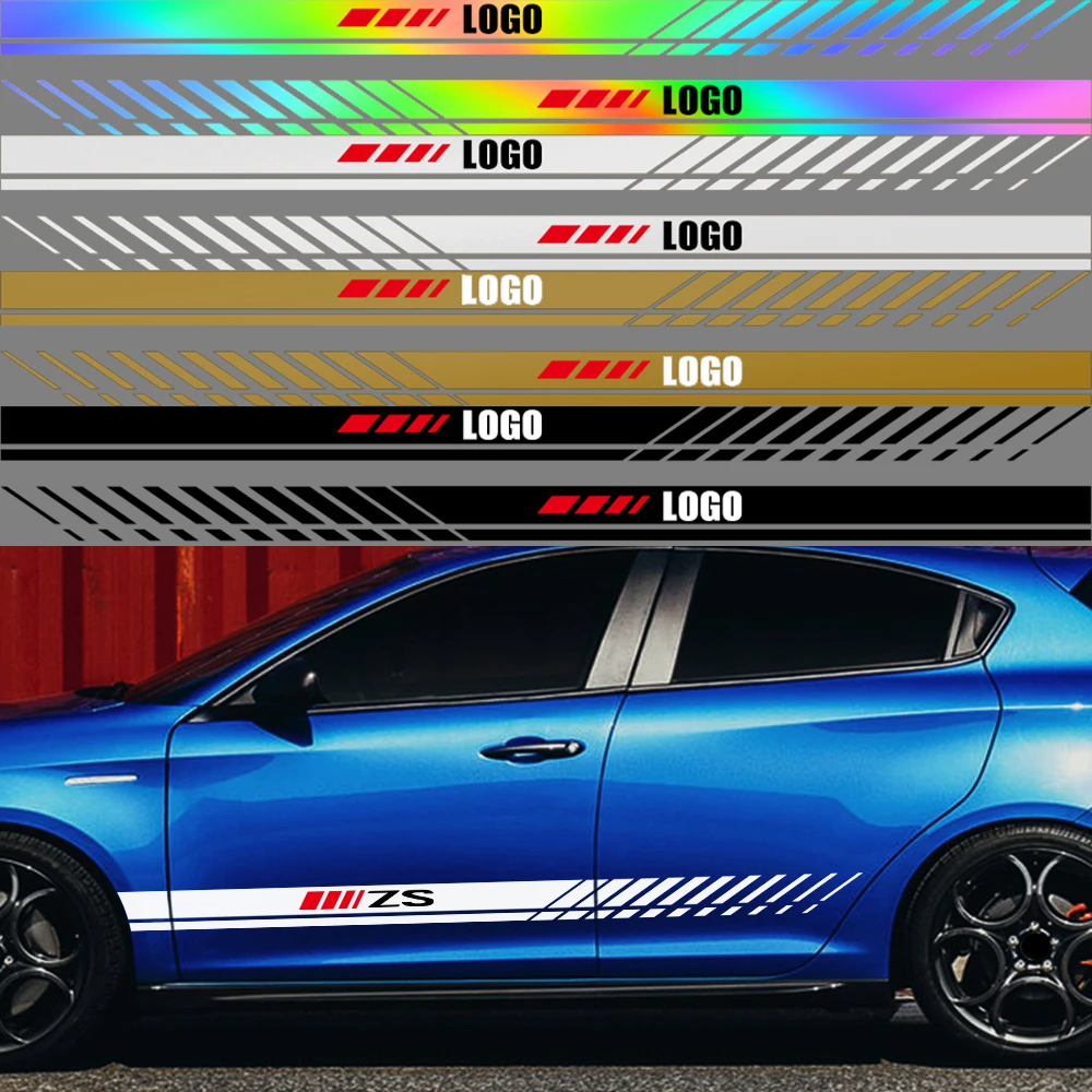 2Pcs Car Accessories 3D Reflective PVC Emblem Body Side Skirt Badge Stickers Decoration For MG MG3 ZS MG5 MG6 MG7 GT HS HECTOR | Автомобили