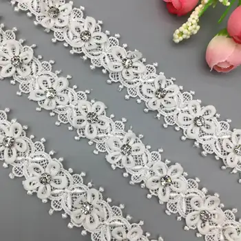 2 yard White Pearl Rhinestones Flower DIY Wedding Lace Trim Knitting Embroidered Handmade Patchwork Ribbon Sewing Supplies Craft 
2 yard White Pearl Rhinestones Flower DIY Wedding Lace Trim Knitting Embroidered Handmade Patchwork Ribbon Sewing Supplies Craft