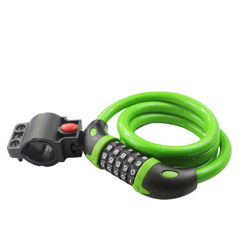 5 Colors 5 Digit Steel Cable Password Bicycling Lock Safety PVC Wiring Anti-Theft Combination Lock for MTB Roading Bike Cycling
5 Colors 5 Digit Steel Cable Password Bicycling Lock Safety PVC Wiring Anti-Theft Combination Lock for MTB Roading Bike Cycling