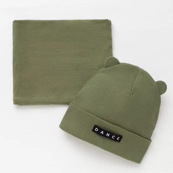 Set (hat, snood) for children DANCE, khaki, size 50-54